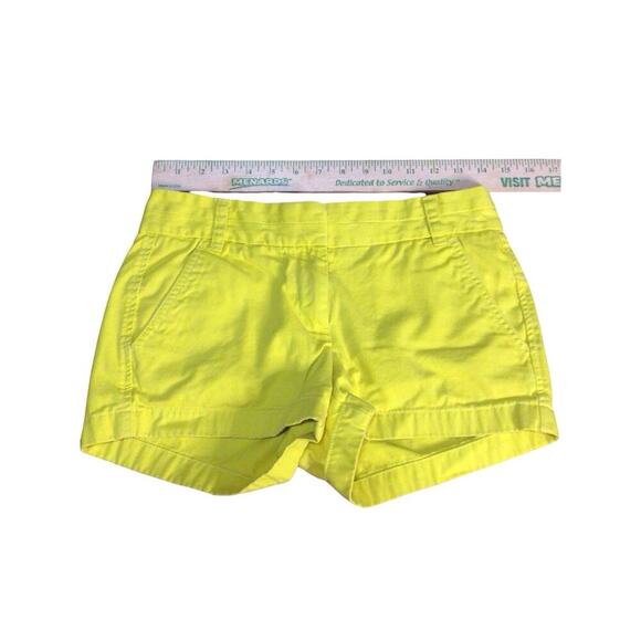 J Crew Womens Broken In Chino 100% Cotton Shorts Yellow Size 0 Preppy Summer - Picture 4 of 7